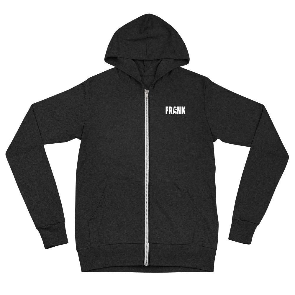 Frank Laptop Man Unisex zip hoodie